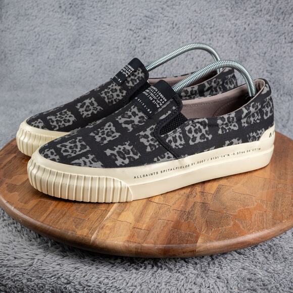 Allsaints London Spitalfields Slip On Cube Low Top Sneakers Men's 10 US 43 EU - Picture 3 of 9